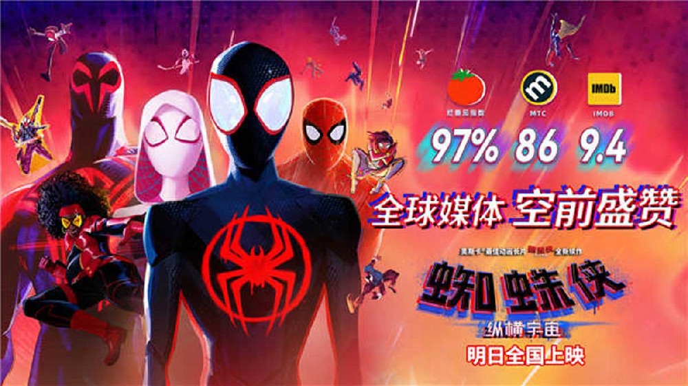 《蜘蛛侠：纵横宇宙》超前观影口碑获盛赞 烂番茄mtc高分炸裂开局